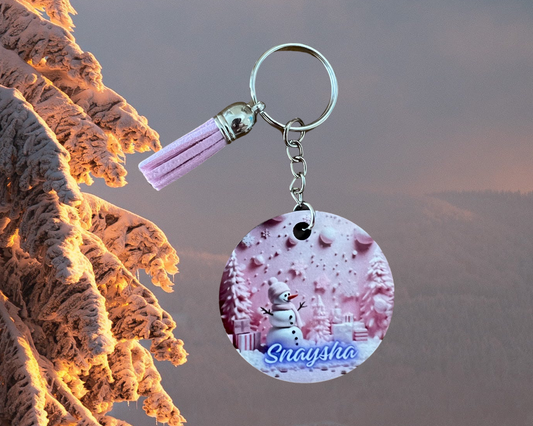Personalized winter keychain with tassel