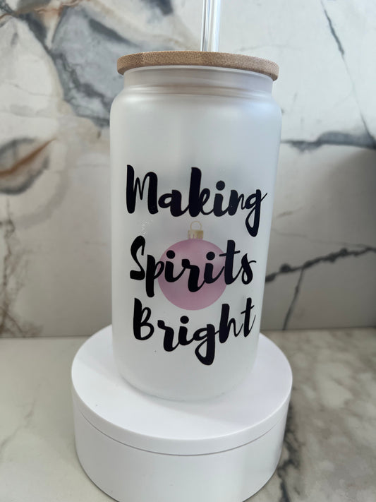 Making Spirits Bright frosted glass