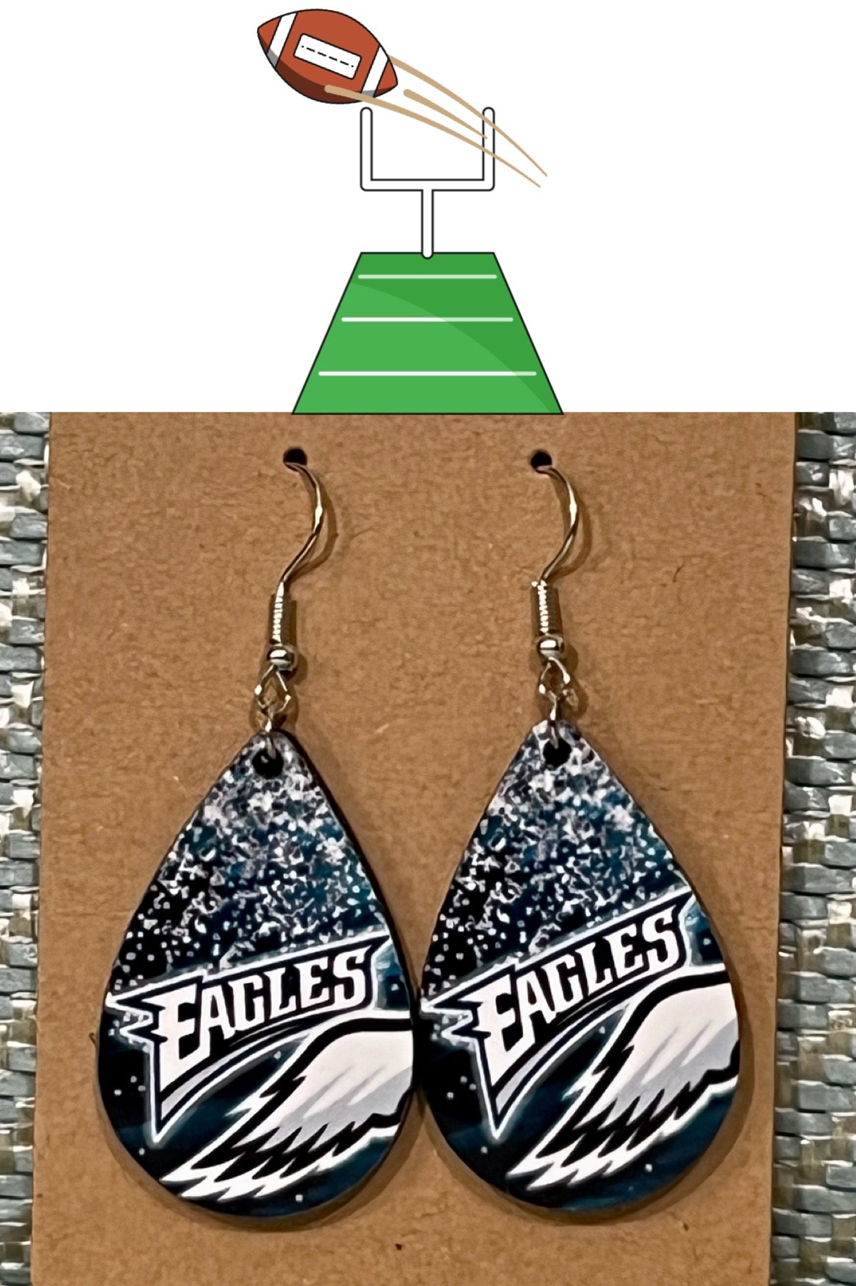 Philadelphia Eagles teardrop earrings