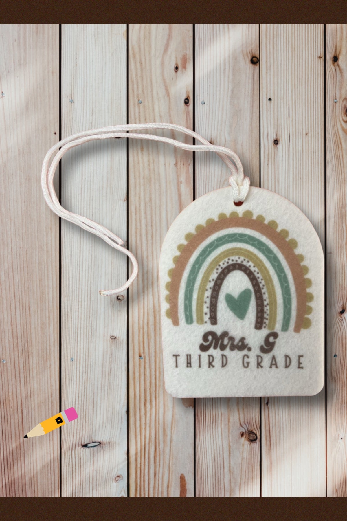 Personalized teacher car air freshener