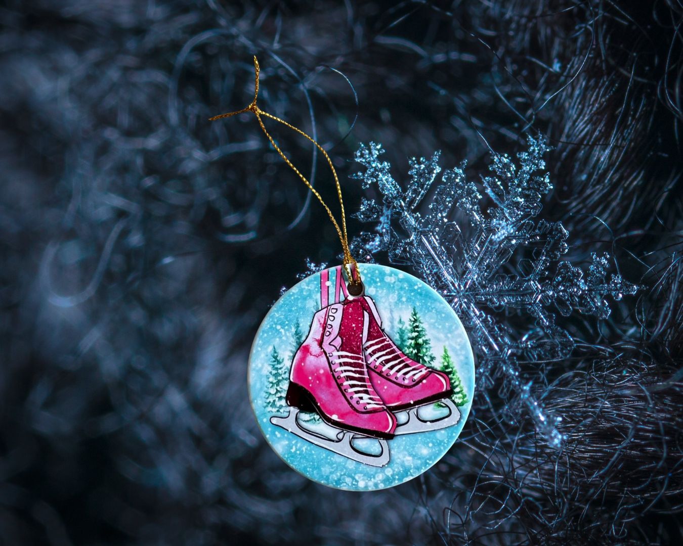 Ice skate tree ornaments