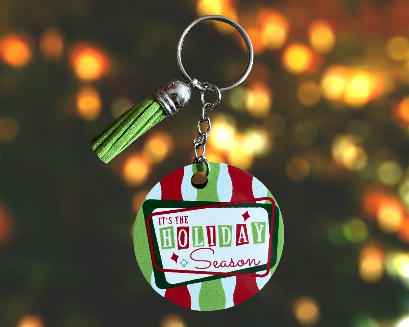Holiday keychain with tassel