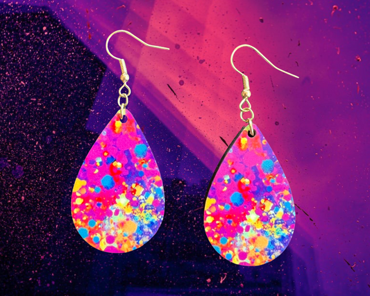 Neon teardrop earrings