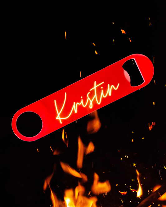 Red personalized bar key